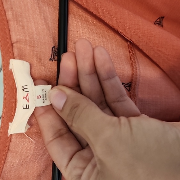 Orange attire with small navy boats beautiful - Picture 4 of 4